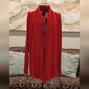 Elegant Rust Orange Draped Cardigan